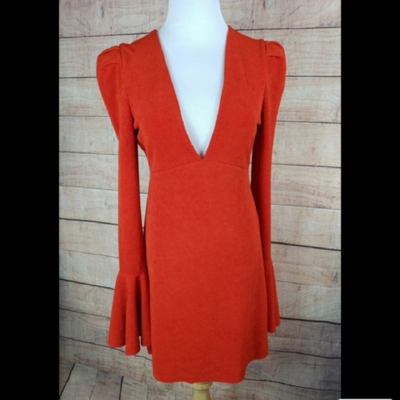 NEW Free People Bell Sleeve Mini Dress - Picture 5 of 8